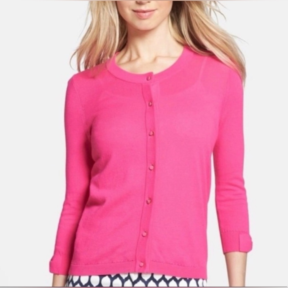 KATE SPADE Somerset Bow Sleeve Cardigan Gold Detail Buttons | Sz S